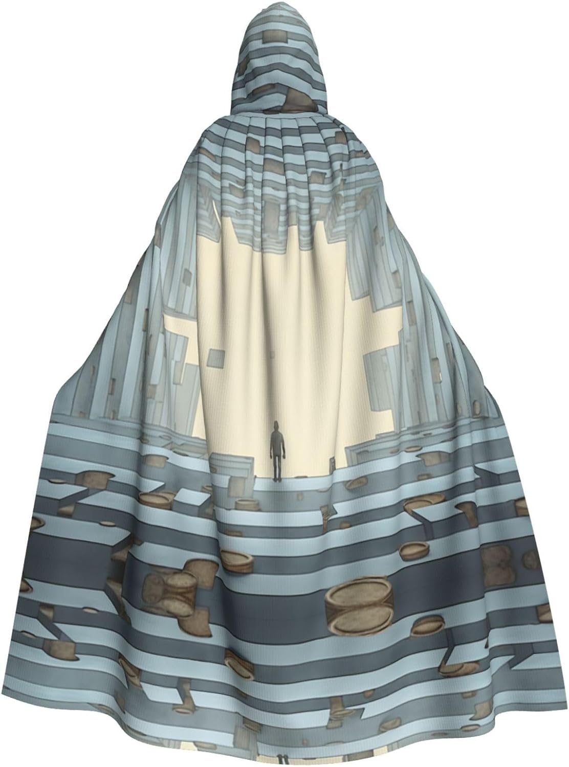 Geometric 3D rendering Unique Darkness Poncho Shawl - Customizable Wearable Blanket for Women, Perfect Halloween Costume Accessory, Knight, Akatsuki, and More