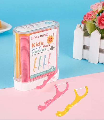Miniatura 2 de Holy rose - Púas de hilo dental profesional para niños, dispensador de hilo dental adecuado para adolescentes, niños, niñas, niños, sin sabor,