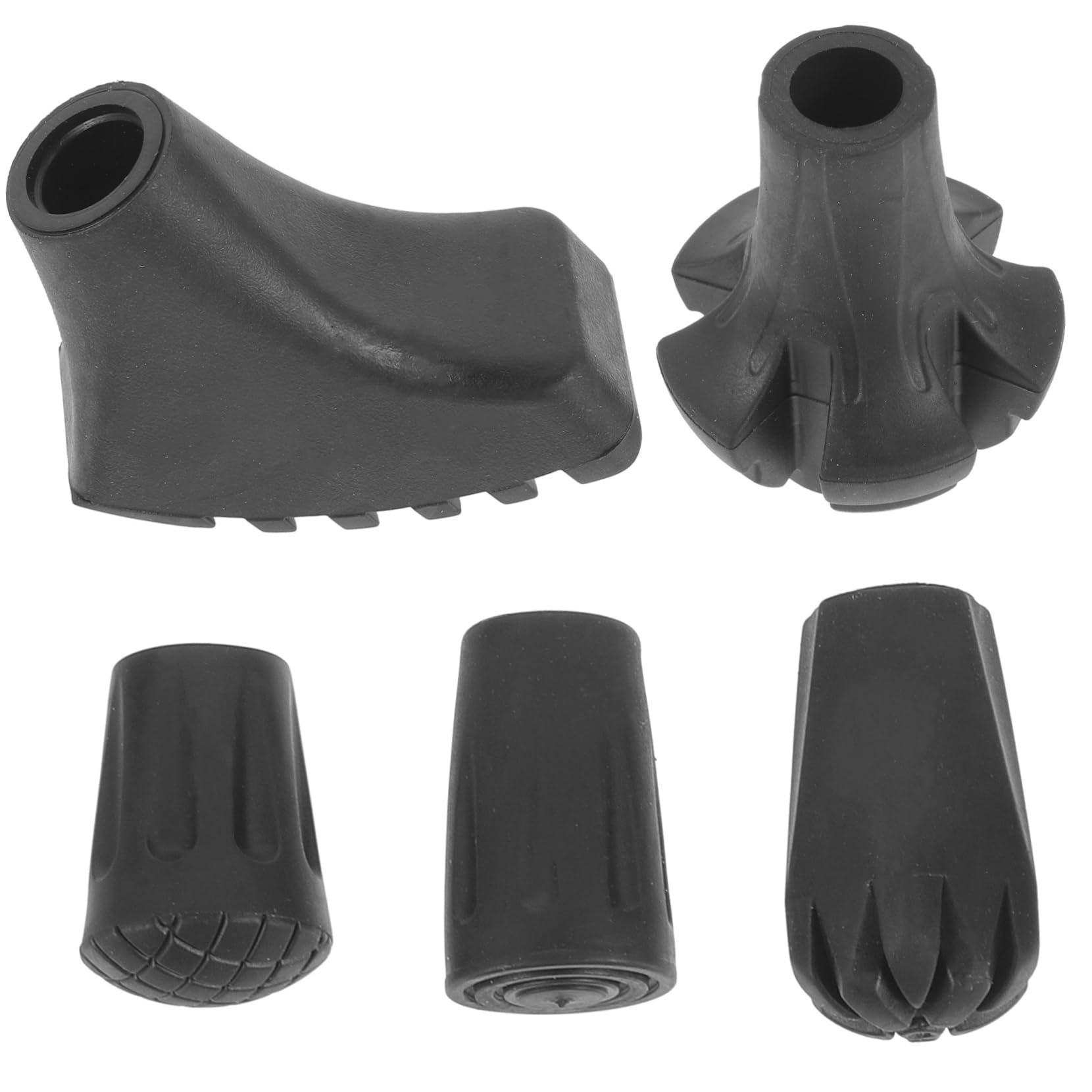 BESPORTBLE Trekkingstockpolster Trekkingstöcke Zubehör Gummifuß Für Wanderstöcke Tipps Zum Austausch Von Wanderstöcken Stangen Krücken Zubehör Krückenfußpolster Stock Black 5st