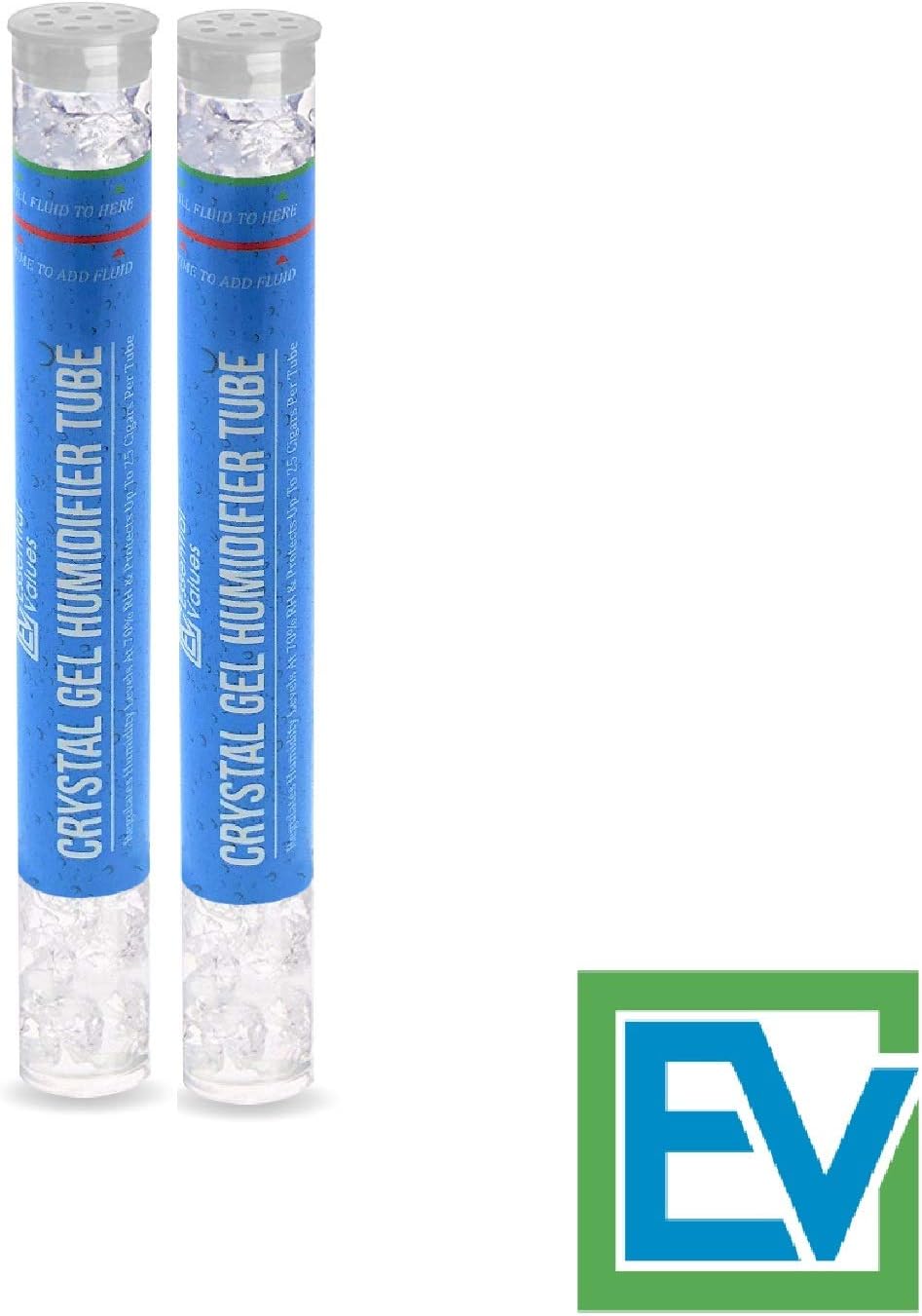 Essential Values 2 Pack Cigar Humidor Packets, Tubes - Humidifier Crystals, Beads - Keeps Humidity at 70% in Cigar Box with PG Infused Gel Protects up to 25 Cigars - Perfect for Travel