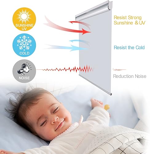 Miniatura 4 de Persianas enrollables sin cordones 50  opacas hechas a medida color naranja fácil instalación para el hogar y la oficina