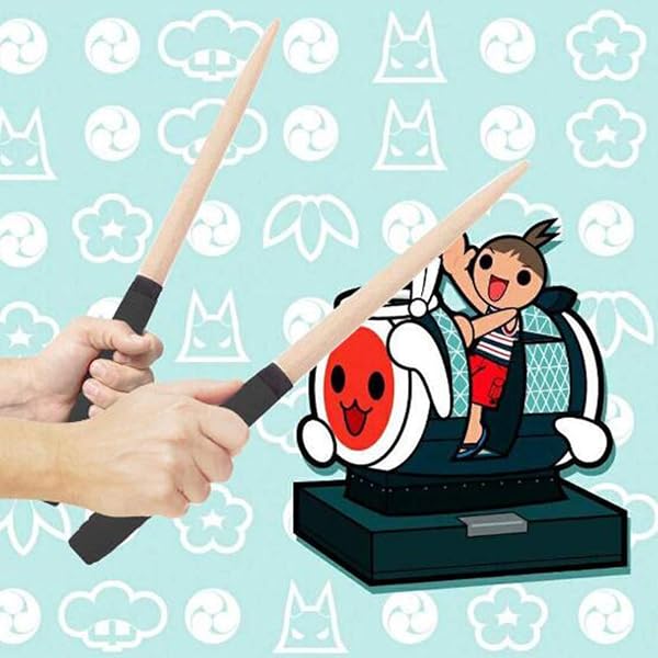 太鼓の達人 マイバチ 魔改造 個性ある木目 テーパーロール 超硬材 反発力 太鼓バチ ロンググリップ アーケードゲーム 20ミリ-380mm マイバチ 赤 黒 黄 紫 藍 (藍) - 4