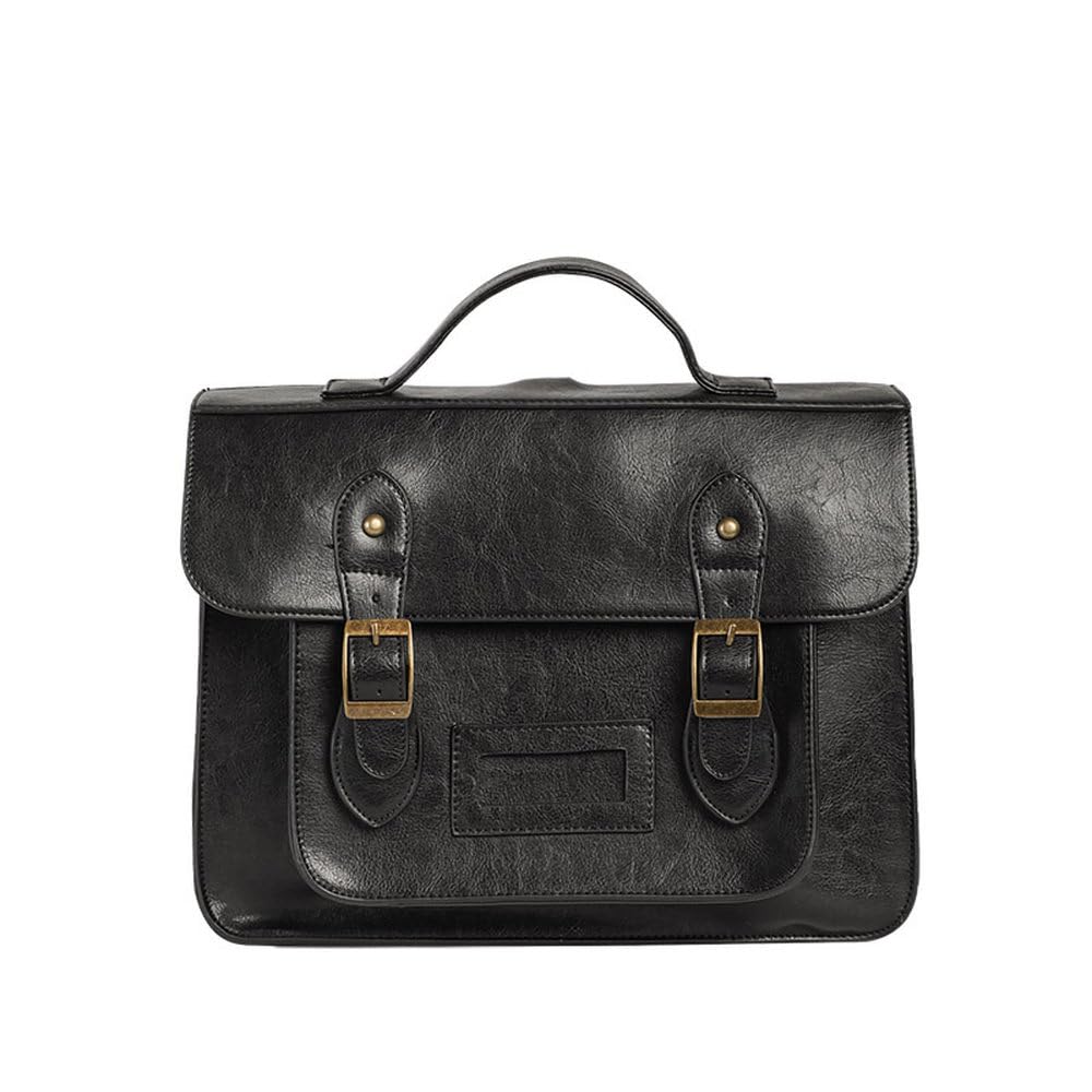 Sac à dos femme noir en cuir 32x26 cm grand format pour les cours universitaires et le quotidien