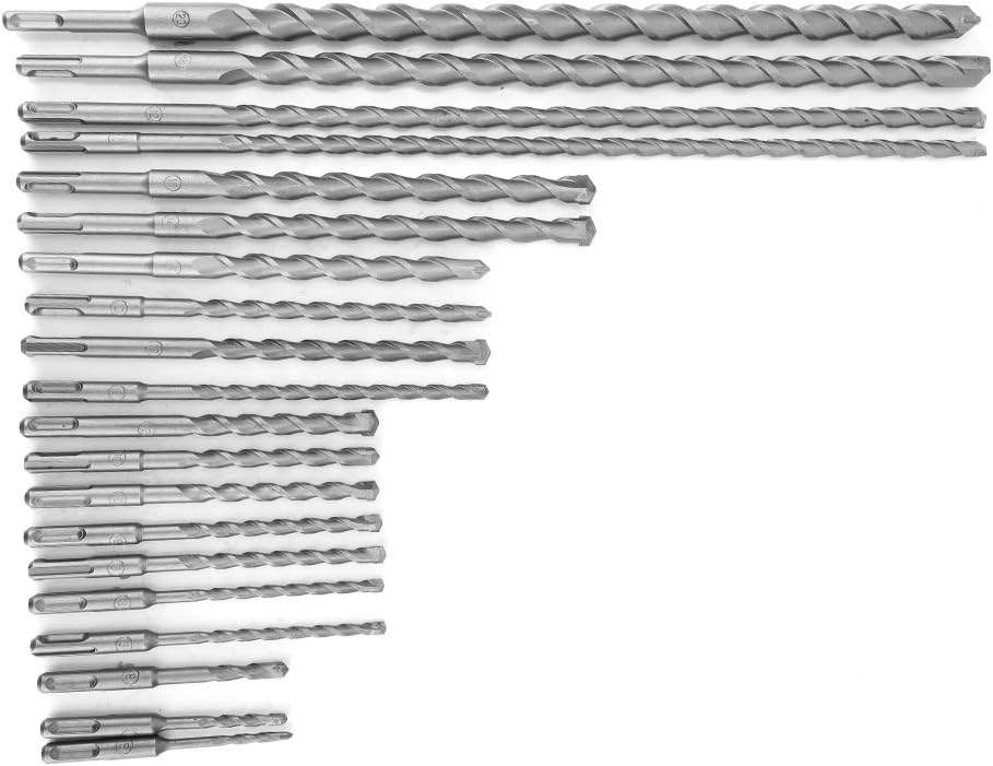 Acouto Chisel Set 20Pcs Hammer Drill Bits Chisel Set Tool with Blue Tool Drill Bits Concrete Tile Removal - Masonry Chisels