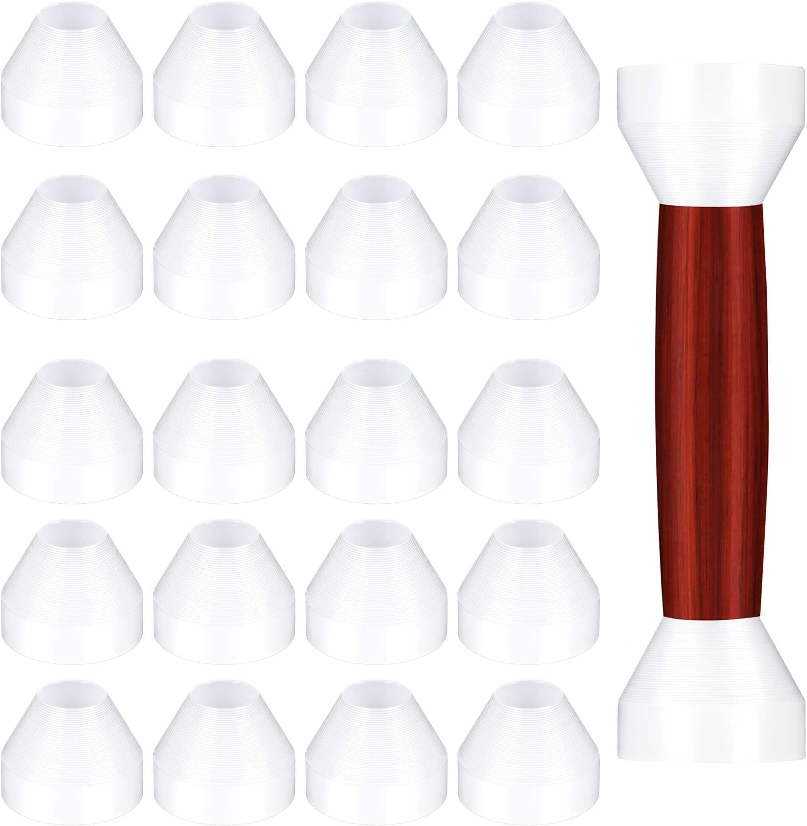 PAGOW 20 Pack Pen Bushings, White Non-Stick Pen Bushing for CA Finishing Pen Turning (0.43inch / 11mm Height, 0.55nch / 14mm Diameter)