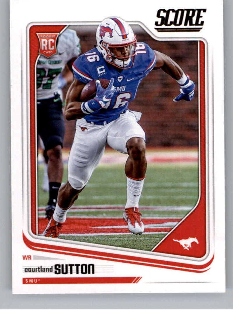 2018 Score #382 Courtland Sutton SMU Mustangs Rookie Football Card