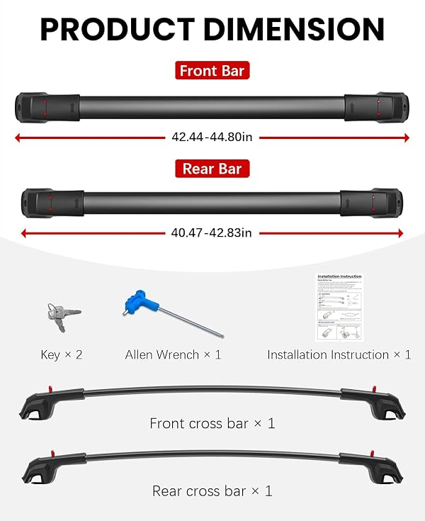 Roof Rack Cross Bars Fit for Subaru Ascent 2019-2026 & VW Atlas 2017-2026 by Soruci - Used condition - Image 9