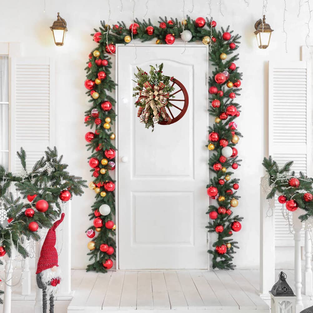 Couronne De Noël Pour Porte D'entrée, Décoration De Vacances, Pour Ferme, Patio, Fenêtre, Porche, Maison