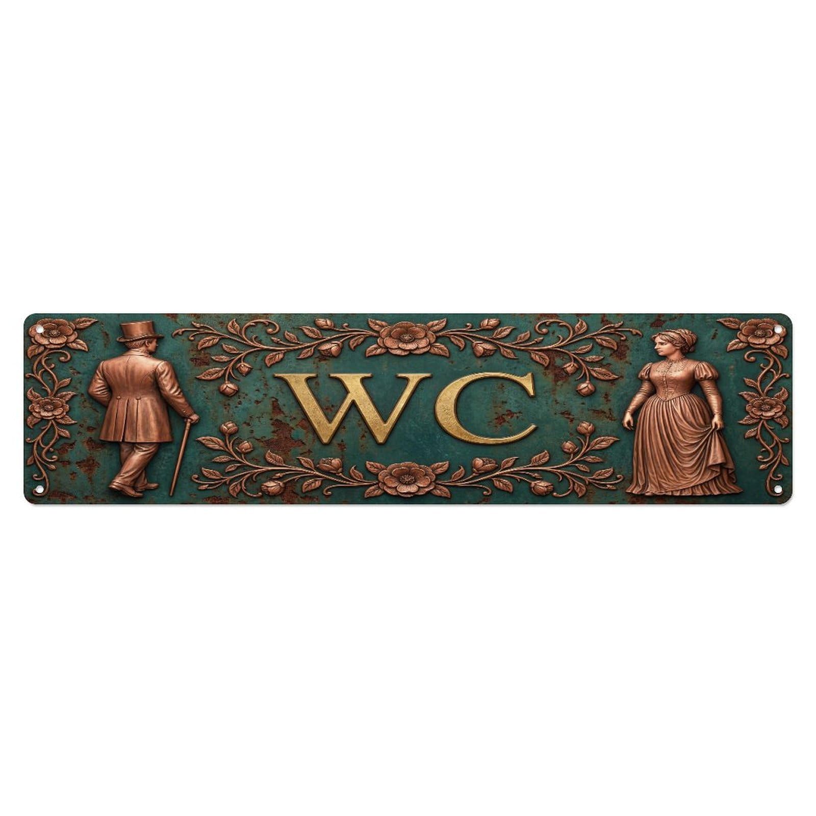 Tgrcjimh Style Metal Tin Sign Vintage Victorian Decor Wc Toilet Polished