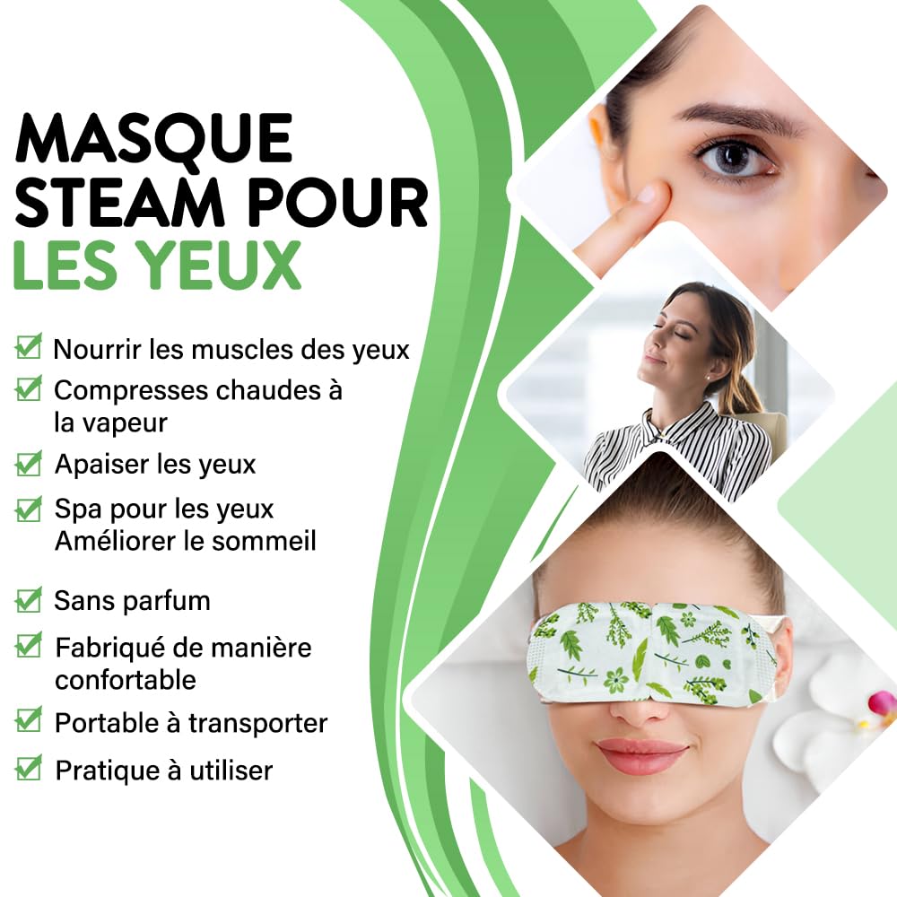 Minidiva Masque Chauffant Yeux 30pcs, Masque à Vapeur Auto-chauffants pour les Yeux Secs et anti Cernes, Chaude Steam Eye Mask Jetable, Relaxant Soulager le Stress et la Fatigue Oculaire (Sans parfum)