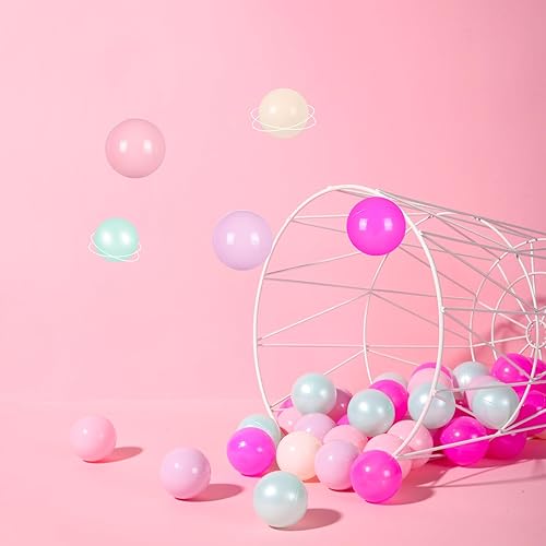 Miniatura 2 de STARBOLO Pelotas para niños pequeños de 1 a 3 años, 100 bolas de macarrón para hoyos de pelotas de bebé, tiendas de campaña de juegos, juguetes de