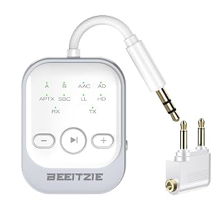 Ultra Bluetooth 5.4 Transmitter & Receiver,2-in-1 Wireless Audio Transmitter for TV/PC/Airplane, Dual Pairing for AirPods/Headphones, AptX LL& HD, Aux for Home/Car Stereo & Speakers - Amazon product rated Grade A