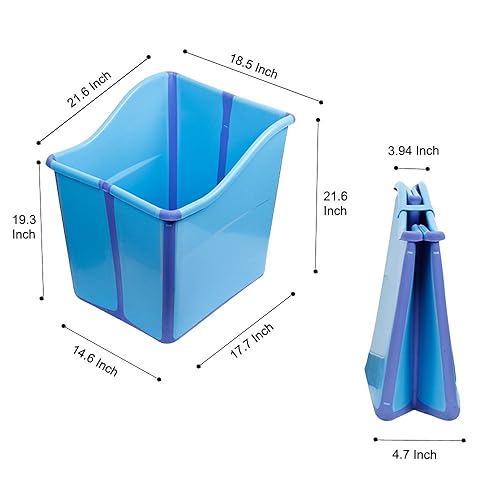 Miniatura 3 de W WEYLAN TEC Bañera plegable Niño Niño Bañera Azul