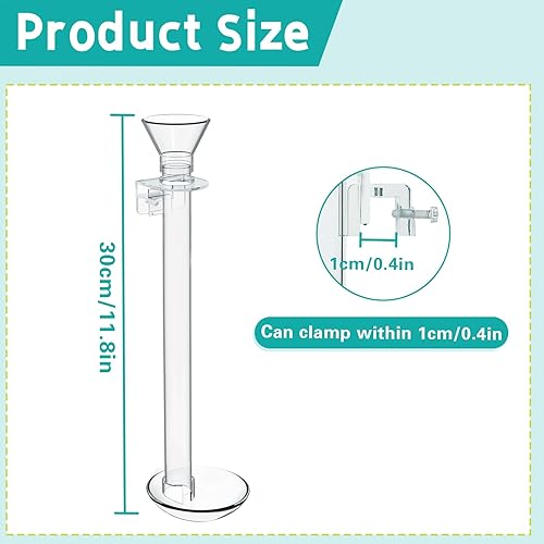 Acrylic Shrimp Feeder Tube (Clip Type) with Feeding Ring and Tube Brush, Fish Feeding Kit for Aquarium and Fish Tank, Overall Length 11.8 Inch