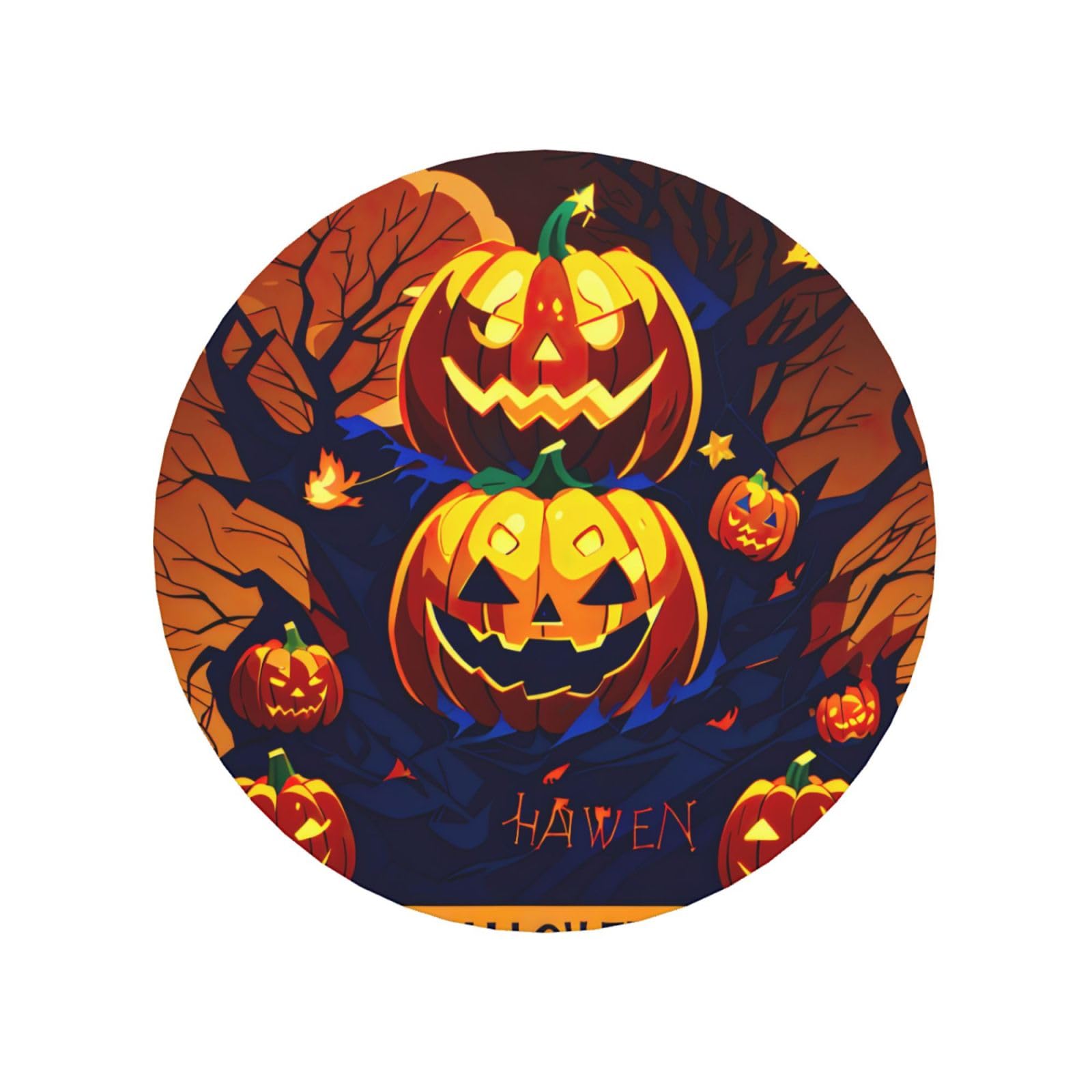Xtygety Round Shape Halloween Pumpkin Print Strong Refrigerator Magnets Decor Fridge Magnets,For Kitchen Whiteboard Office Locker
