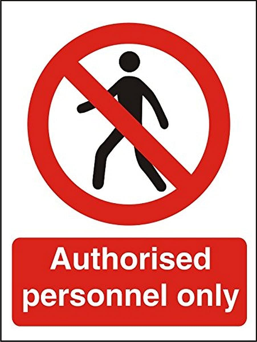 Seco Authorised Personnel Only Sign, 150mm x 200mm - Self Adhesive Vinyl