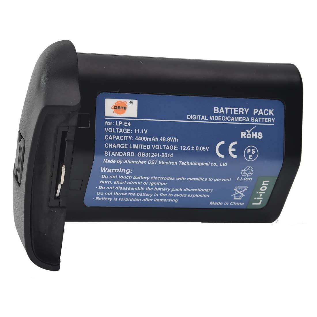 DSTE 4400mAh LP-E4 Batteria di ricambio compatibile per Canon EOS 1D Mark III, EOS 1Ds Mark III, EOS 1D Mark4