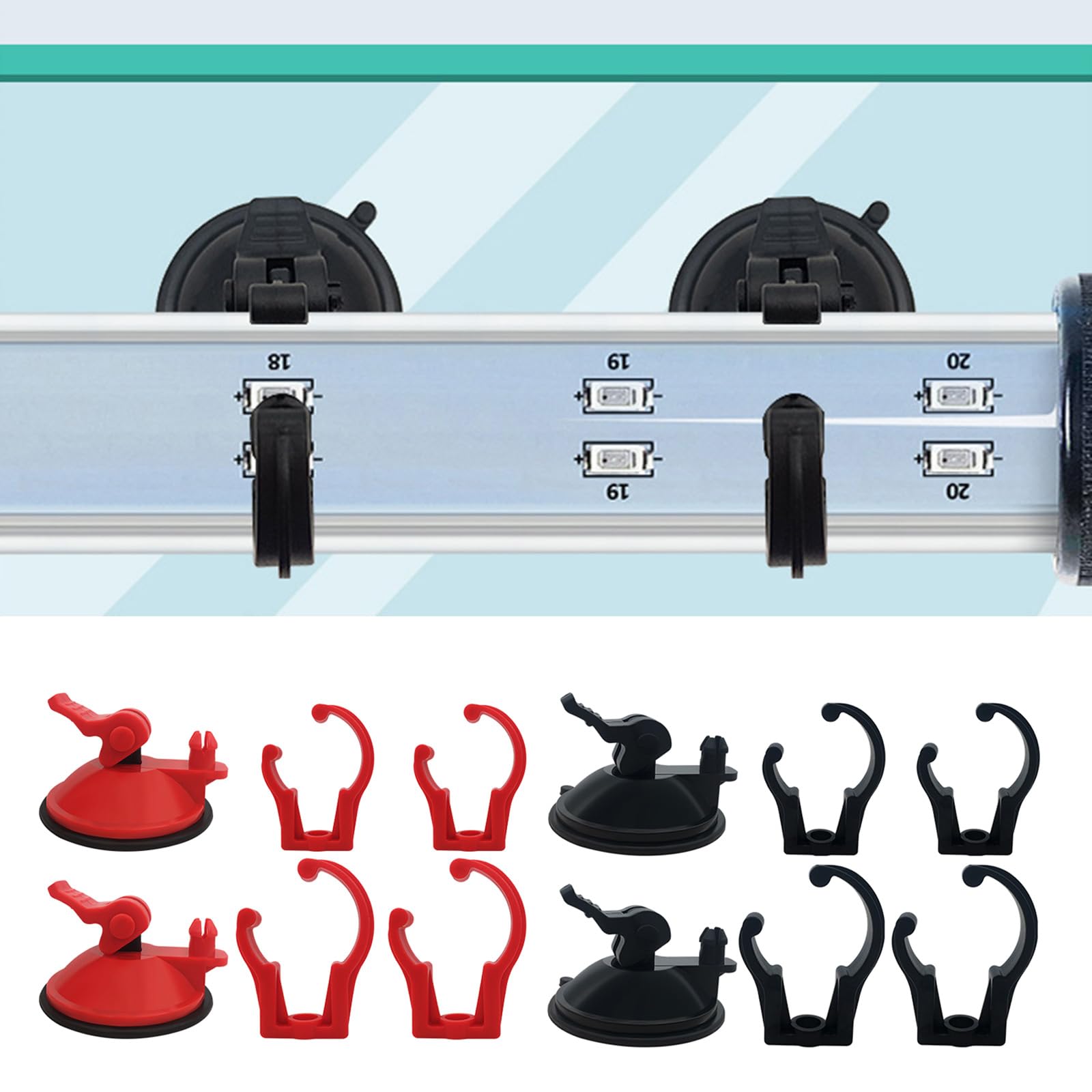Klare Aquarium-Saugnapf-Clips - 25 Stück, Transparent, Für Schläuche & Kabel