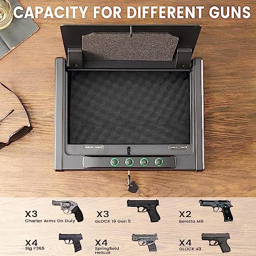 Soulyi Digital Gun Safe For 3 Pistols Safe Doj Certified With 3 Quick Access Handgun Safe thumb #2
