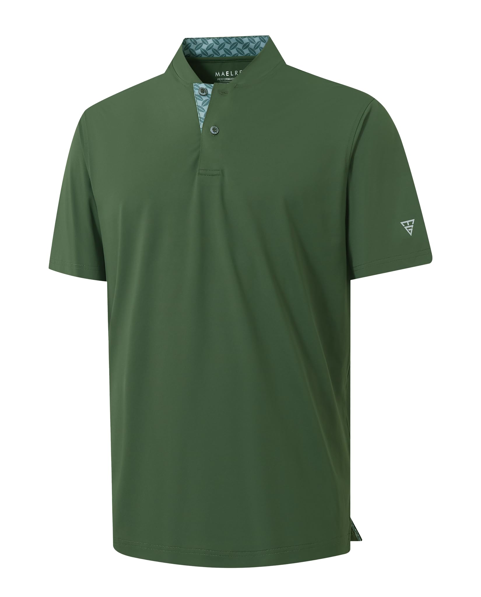 M MAELREG Mens Golf Shirts Collarless Performance Dry Fit Moisture Wicking Casual Solid Short Sleeve Henley Shirts for Men — view 12