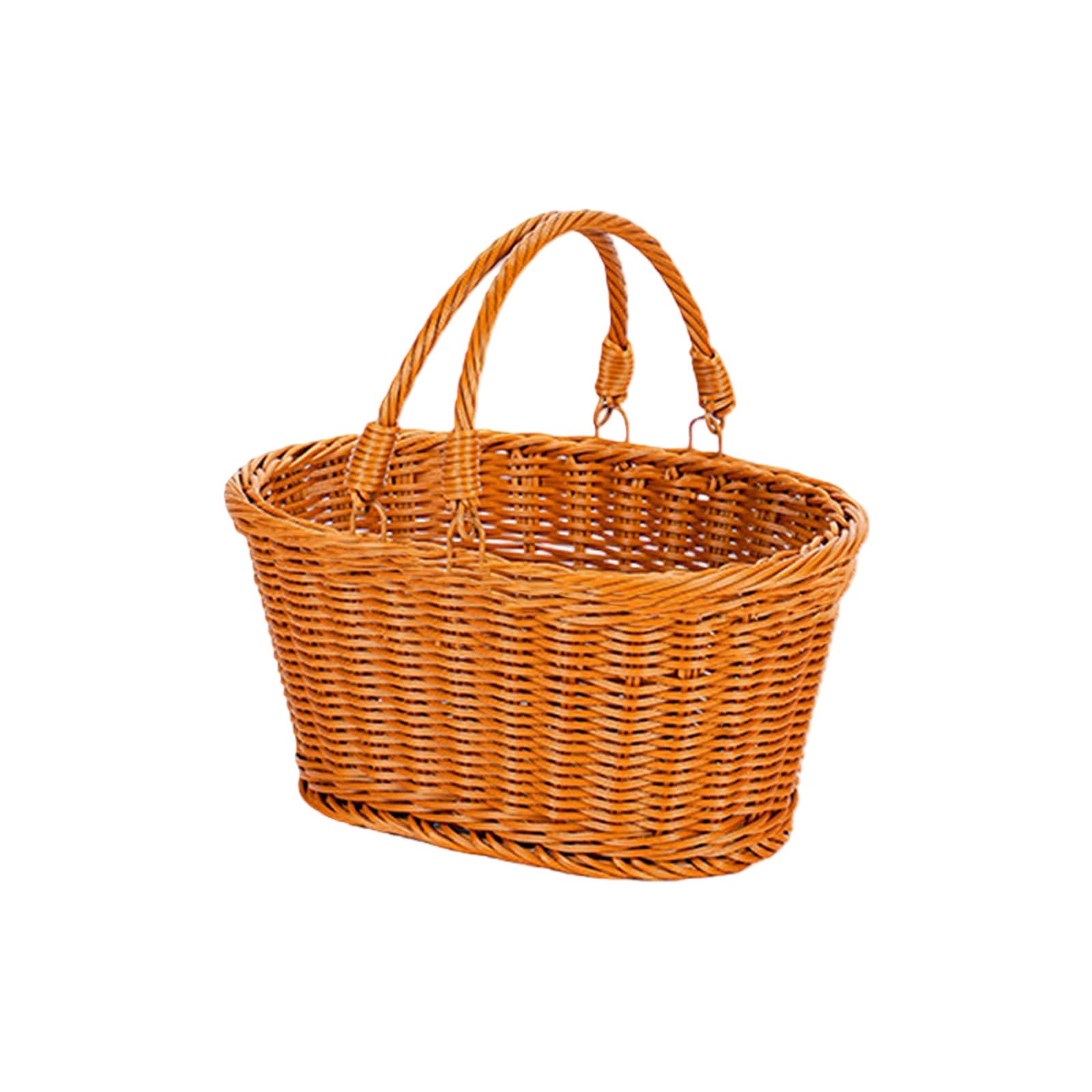 alloneslife Spacious Rattan-Look Oval Storage Bin for Home Organization and Groceries Outdoor Camping Planner
