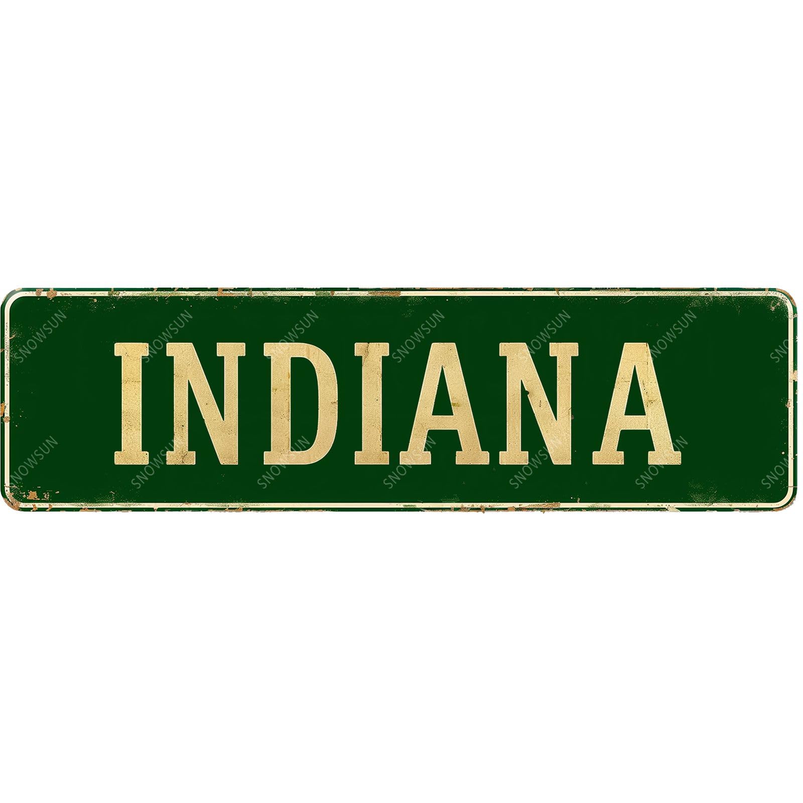 Indiana Street Sign Vintage Tin Signs Art Plaque for Home Office Bar Garden Cafe Yard Garage 4x16 Inch