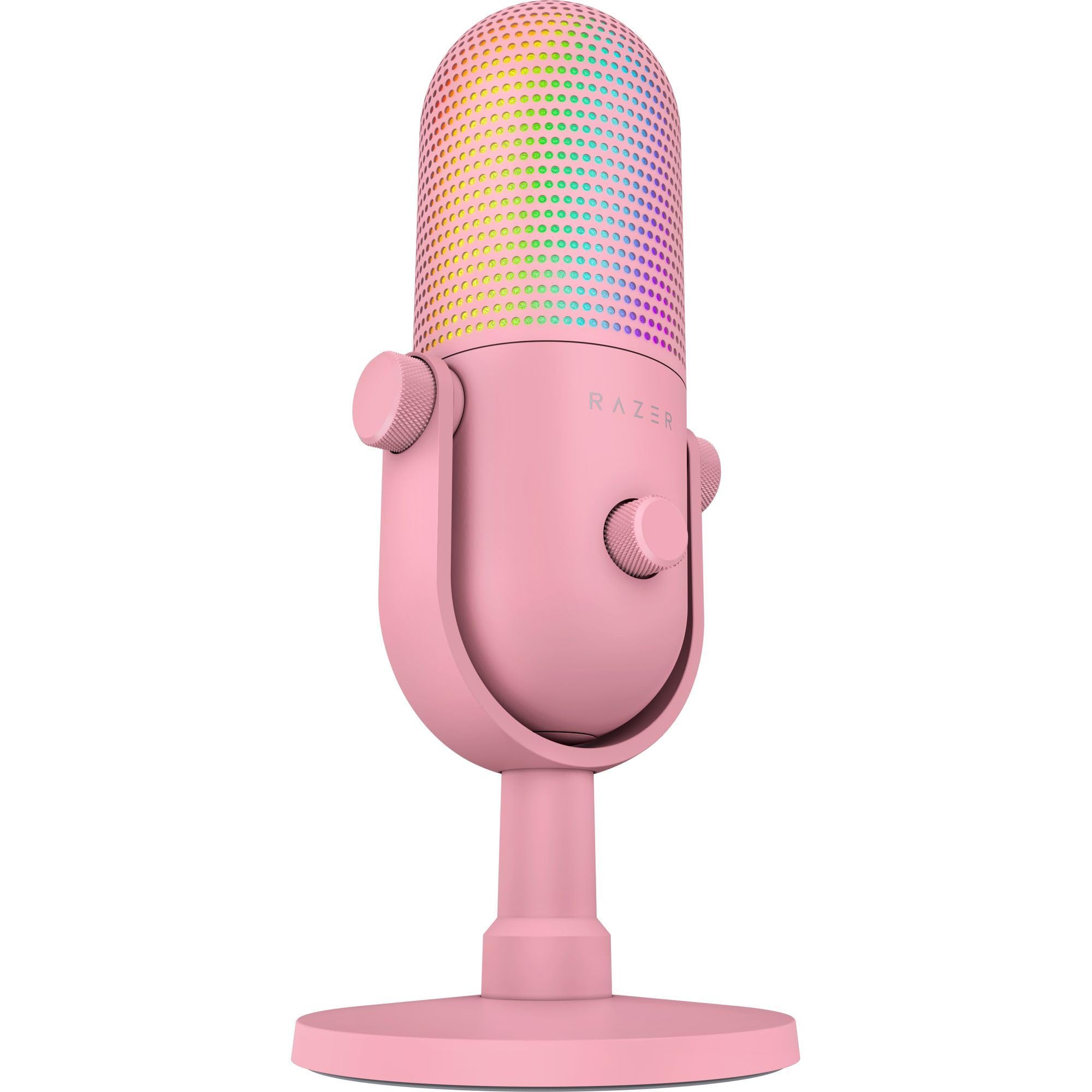 Razer Seiren V3 Chroma RGB USB Microphone: Stream & Game Reactive Lighting - Tap-to-Mute Sensor - Condenser Mic - Digital Gain Limiter & Shock Absorber - PC, Discord, OBS Studio, XSplit -