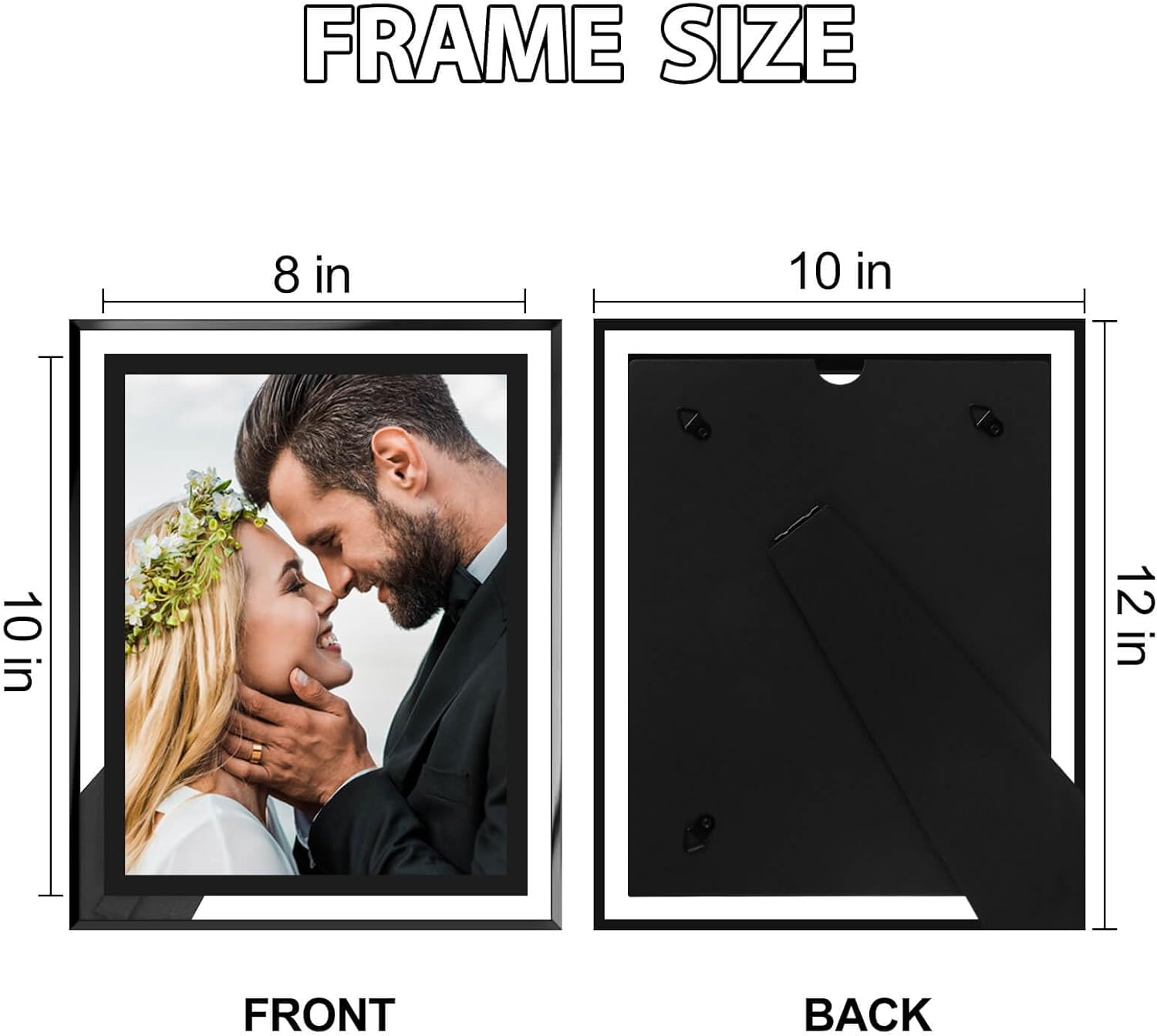 8x10 Picture Frames Black - Set of 4, HD Real Glass 8 by 10 Photo Frame for Tabletop Display, Wedding Birthday Mothers Day Gifts (8 x 10, Black)