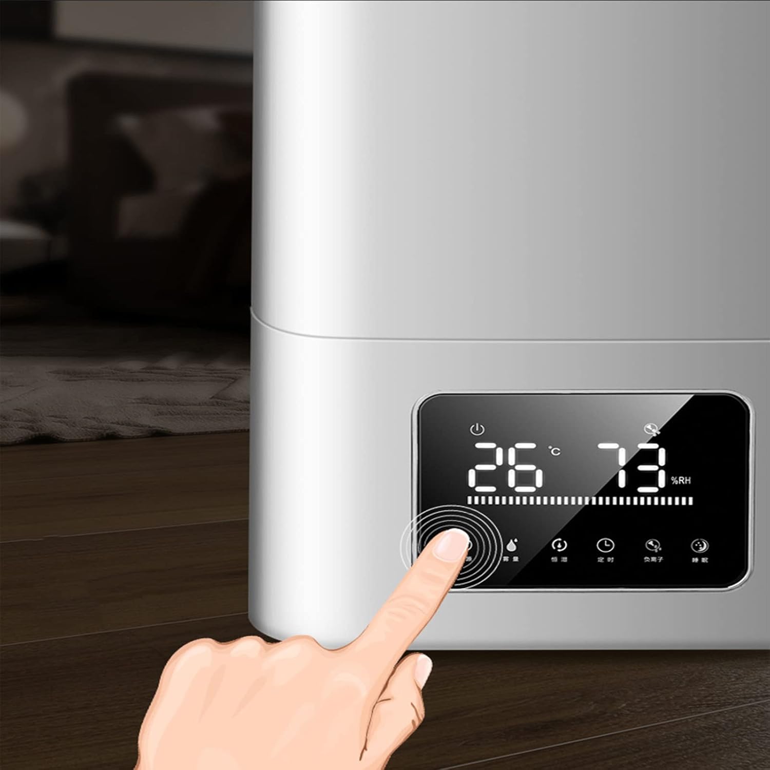 Humidifier for Home Bedroom Large Room Baby Room Plants 23.8L Large Capacity Top Fill Humidity Customized Quiet Floor Humidifier Oven Atomization