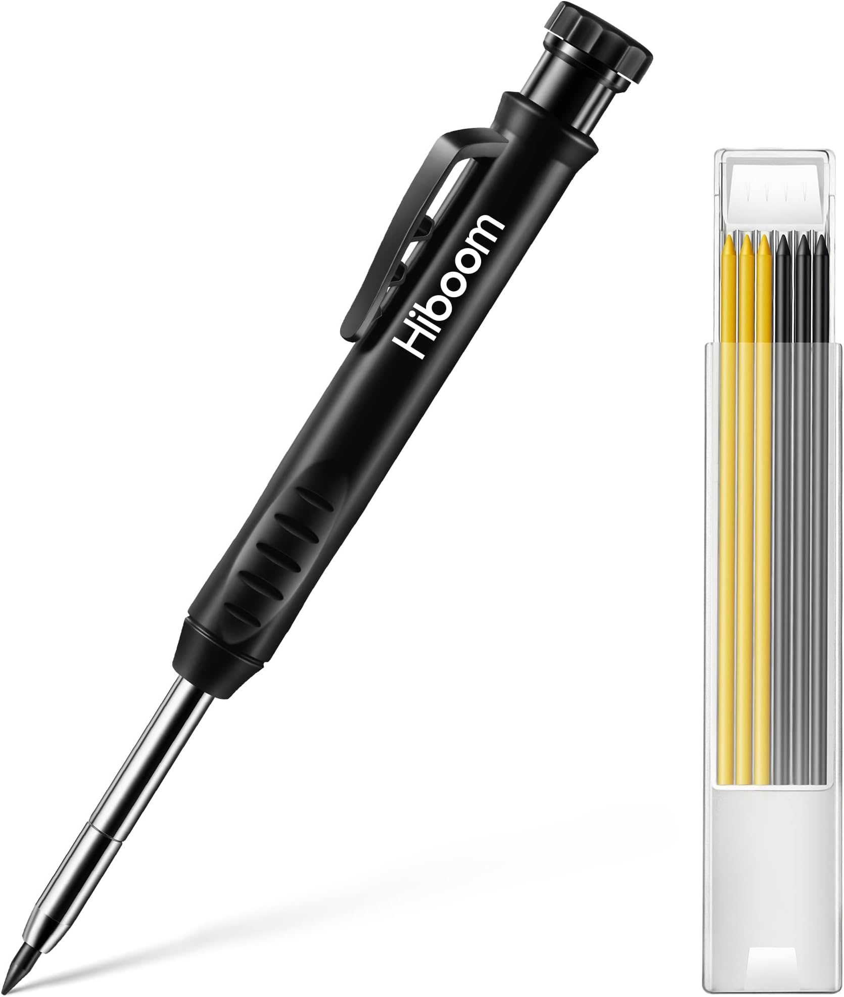 Wonvify Tieflochmarker Set - Zimmermannsbleistift Mit Spitzer & 12 Minen