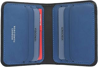 Visconti Slim Collection Lank Leather Wallet with RFID and Tap and Go VSL34 Black/Cobalt