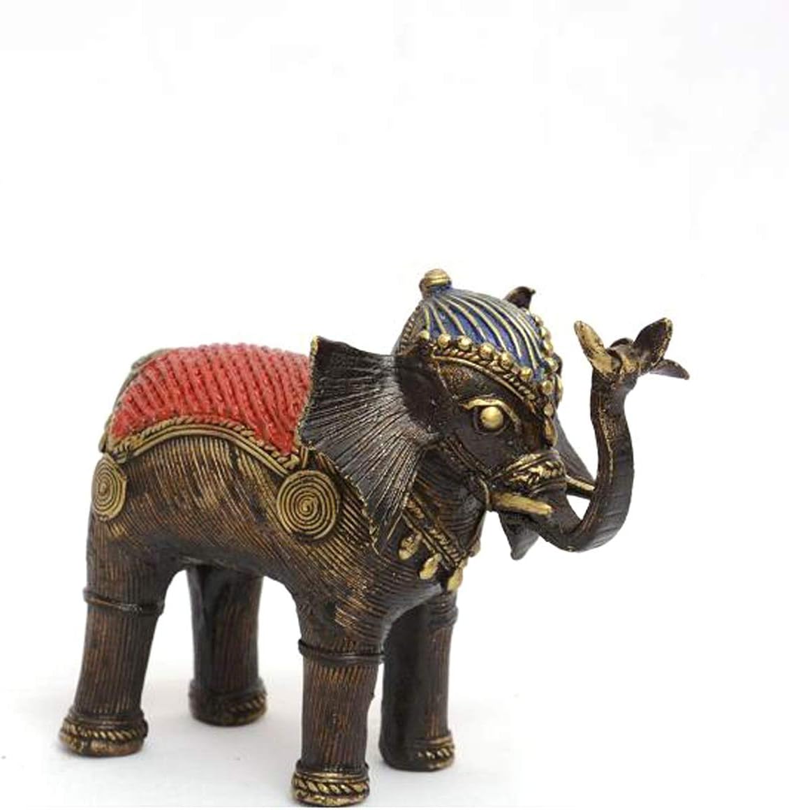 NewIndiaHaat MYPRIME Beautiful Tribal Bastar Art Dhokra Elephant Statue for Home Decor Brass Statue