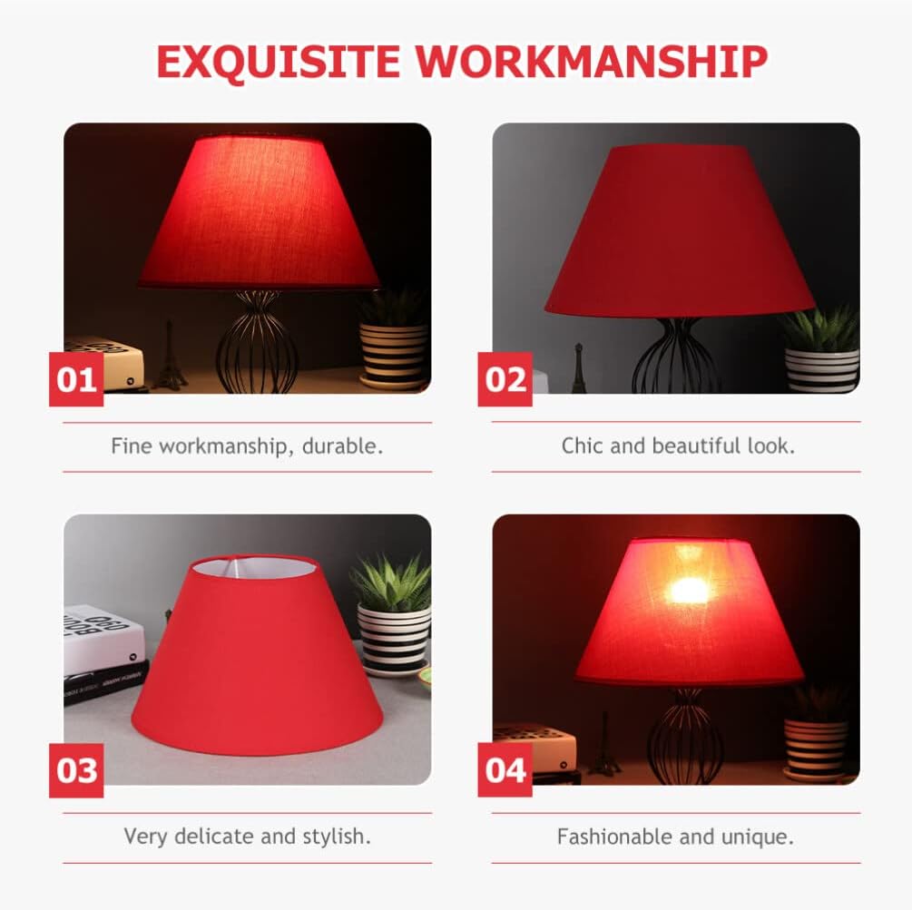 FRCOLOR Small Retro Style Drum Lampshade Elegant Cloth Shade for Table and Wall Lights Vintage Color Design for Bedroom and Living Room Easy to Install Home Decor