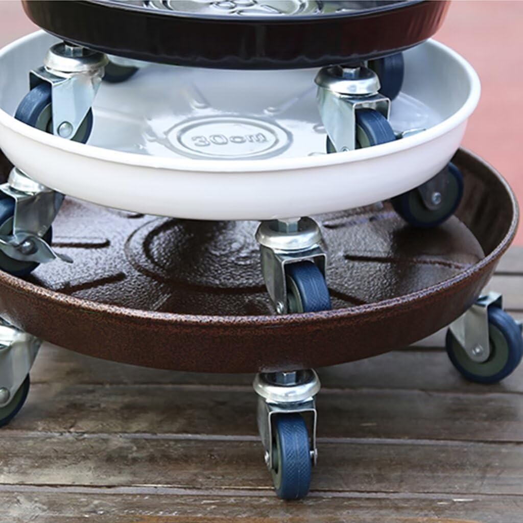 Plant Caddy with Wheels, Heavy Duty Plant Stand with Universal Wheels, Round Pot Trolley for Indoor Outdoor