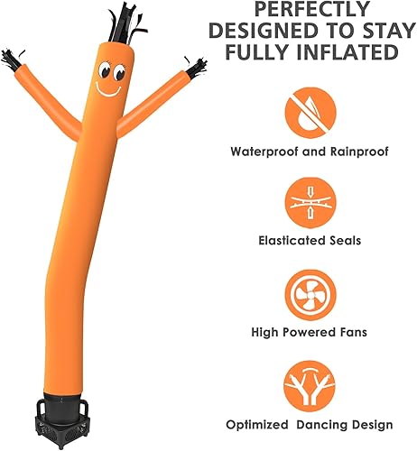 Miniatura 2 de MOUNTO Bailarín de marionetas de mosca de 6 pies con soplador de 13 hp Set completo (naranja)