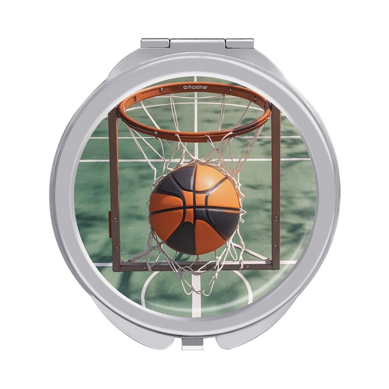 FekiLoot Basketball Compact Mirror for Purse Portable Travel Makeup Mirrors Metal Magnifying Pocket Mirror Double Sided Small Handheld Mirrors for Women Travel Essentials