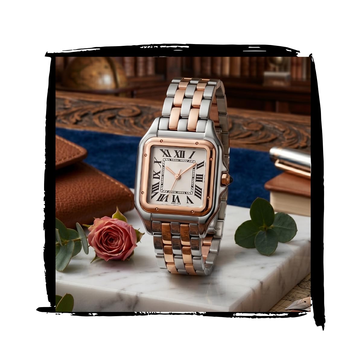 papio Luxury Women’s Analog Watch with Rose Gold & Silver Stainless Steel Strap | Square Dial Watch for Women | Wrist Watch for Girls & Ladies-picture-42