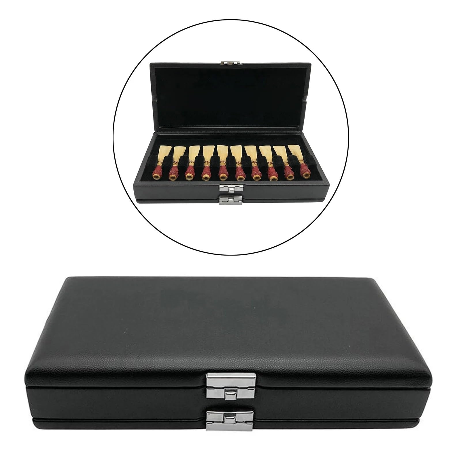 Scatola di immagazzinaggio for ance Custodia for 20 for for fagotto Oboe for strumento a fiato for oboe Pelle PU Custodia per ance oboe