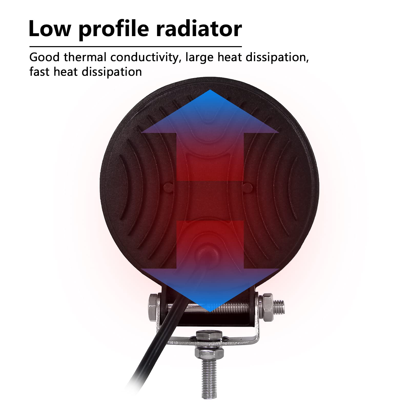 SKYWORLD Lampka robocza LED, 10 cm 27 W okrągła lampa przeciwmgielna do jazdy na drogach światła terenowe światła do łodzi światła do jazdy LED lampa robocza łódź ciężarówka traktor lampa SUV - 10 paczek