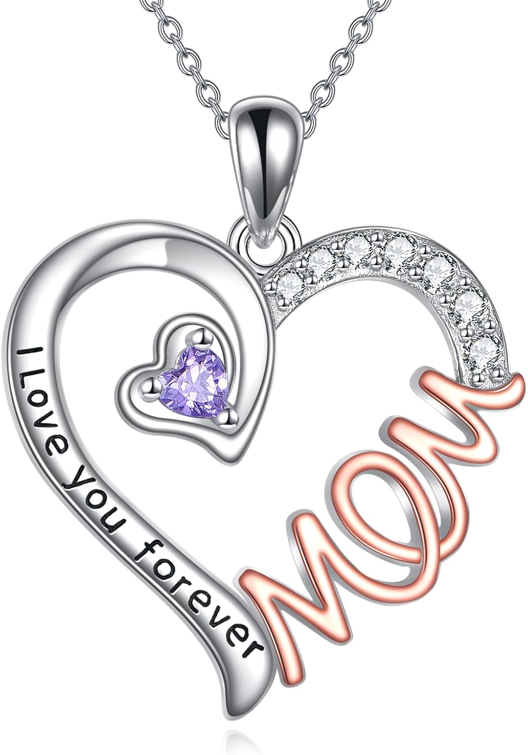 Mothers Necklace 925 Sterling Silver Mom Necklace for Mother Birthday Mothers Day Gifts for Mom