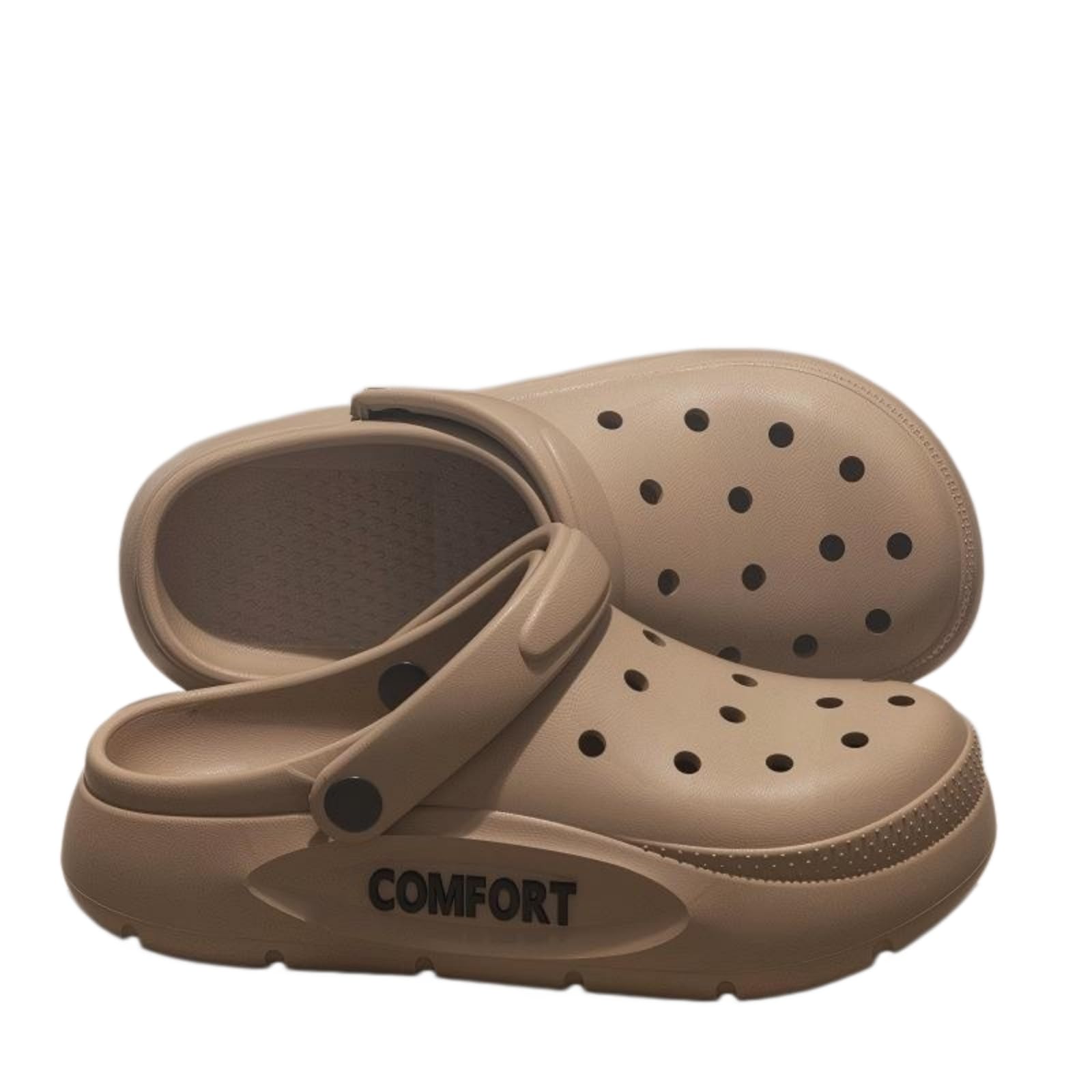 Chanclas clogs de plataforma EVA con diseño hueco y transpirable que amortigua cada pisada
