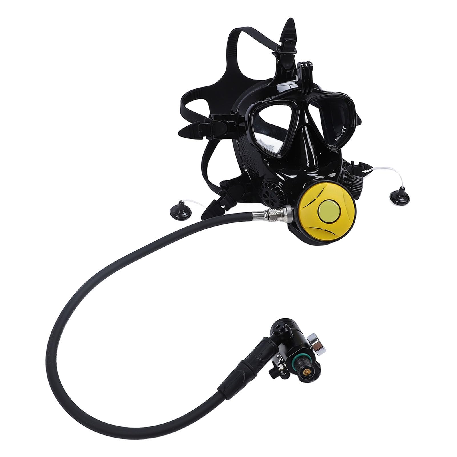 Yunseity Equipo de Buceo con Tanque de Buceo, 1 L, Ajuste Cómodo, Gafas de Cara Completa, de Buceo, PC de Aluminio, Soporte de Cámara de Acero Inoxidable para Entrenamiento Subacuático