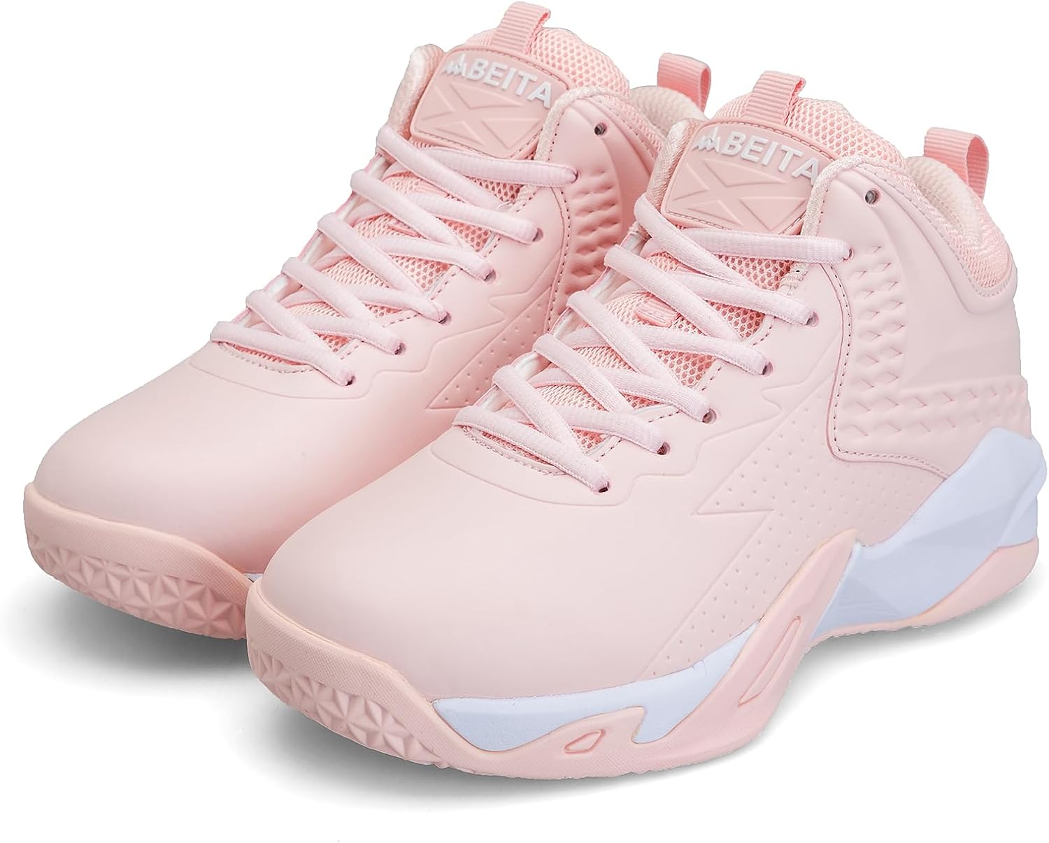 Beita Boys Basketball Shoes Girls High Tops Sneakers Athletic Trainers Shoes for Big Kids,Children,Teens,Professional Anti-Skid Durable Pink - Image 7
