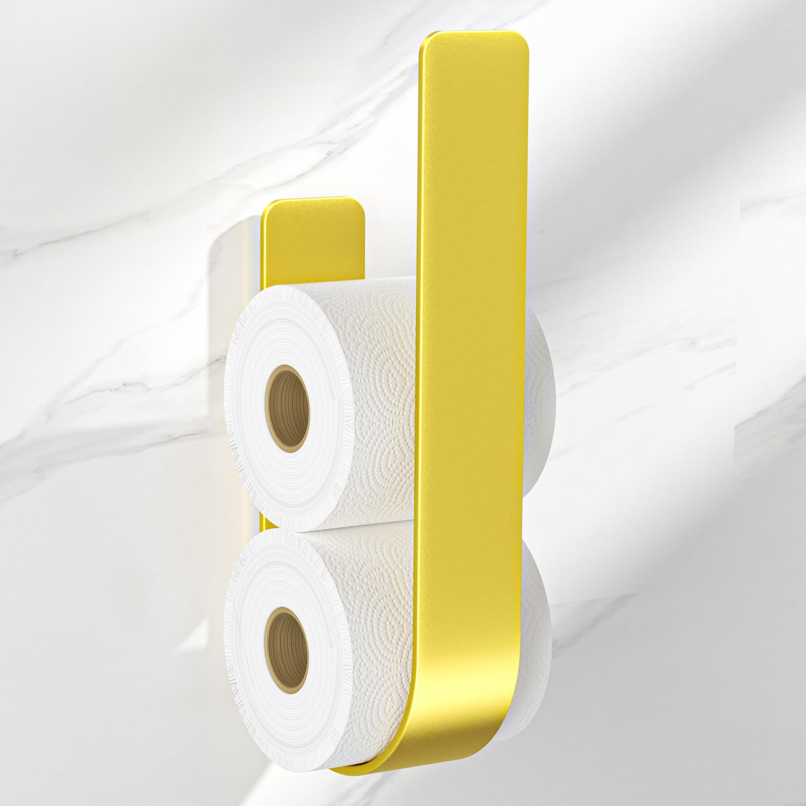 Toilettenpapier Aufbewahrung Gold, Selbstklebender Klopapier Aufbewahrung, Toilettenpapierhalter Ohne Bohren, Klorollenaufbewahrung Für 3 Rollen, Ersatzrollenhalter Toilettenpapier