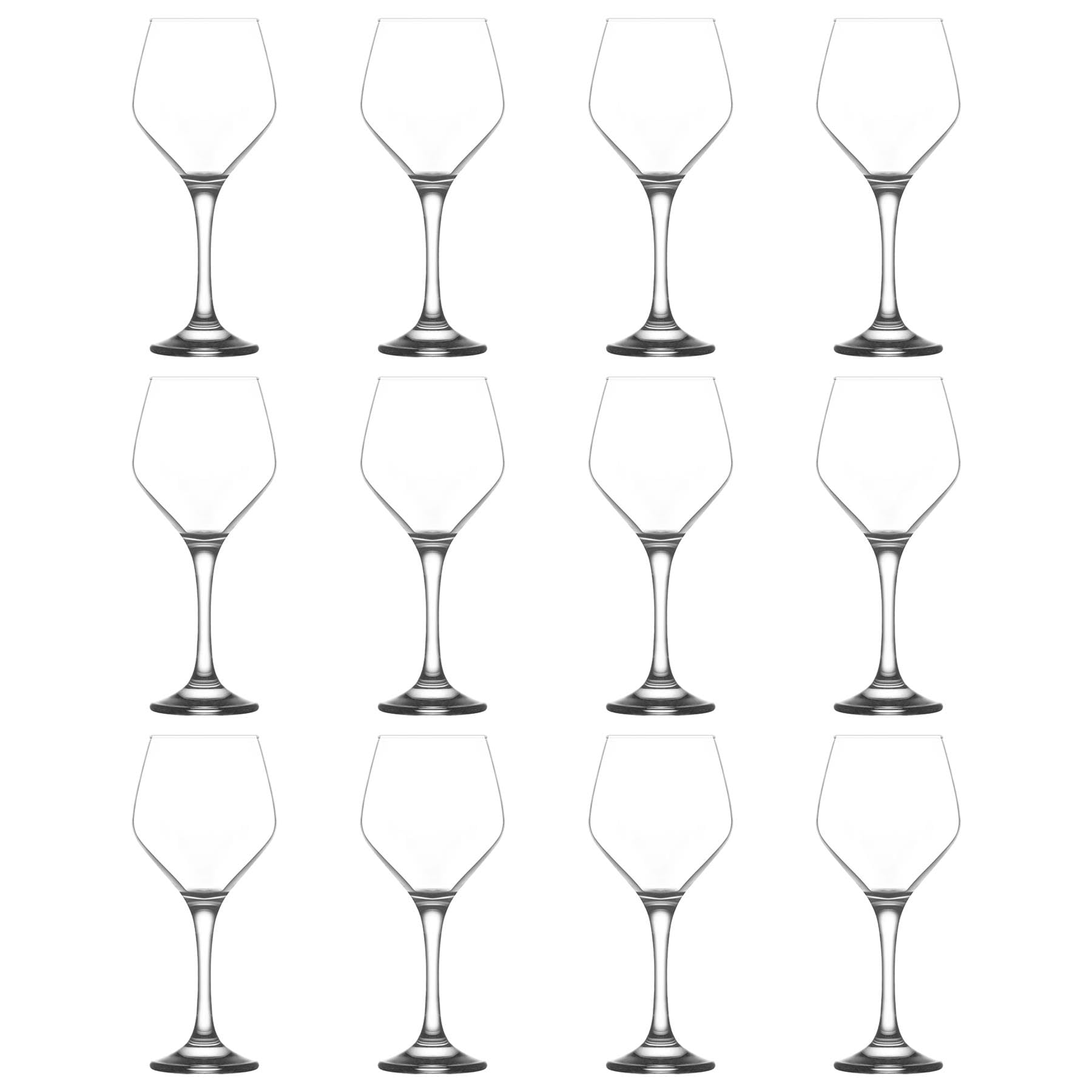 Lav Transparent 12X Clear 440Ml Ella Red Wine Glasses - Large Dishwasher Safe Glass Wedding Christmas Birthday Party Drinking Glassware Goblet Gift Set