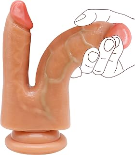 Double-Ended Dildo 6.5 Inch Small Cute Realistic Dildo Sex Toys for Beginners, Soft Silicone Anal Dildo with Strong Suction Cup, G-spot Dildo Lifelike Fake Penis Anal Adult Toys for Women
