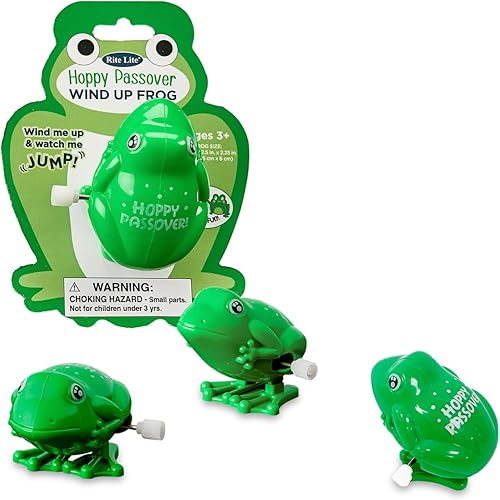 Rite Lite Regalo de juguete de rana de Pascua Hoppy – Recuerdos de fiesta judía, rellenos de bolsas de golosinas, Hagadá hebrea de peste para niños