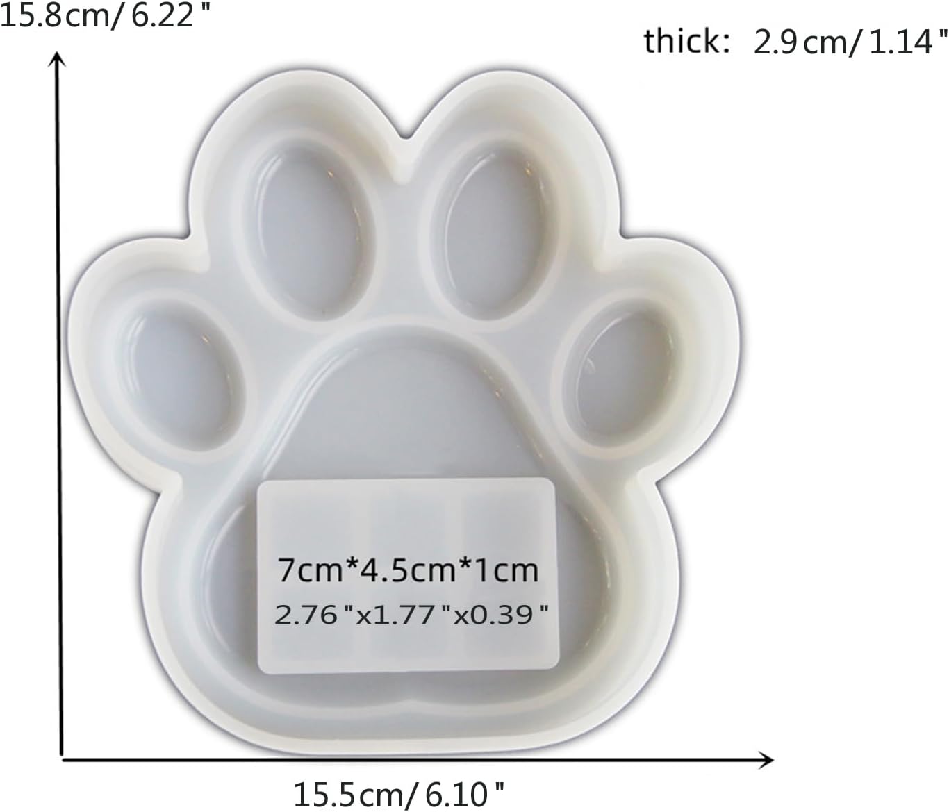 Flexible Pet Pawprint Frame Mold Unique Dog Paw Photo Frame Epoxy Resin Mold Ornaments Dog Paw Silicone Personalized Pet