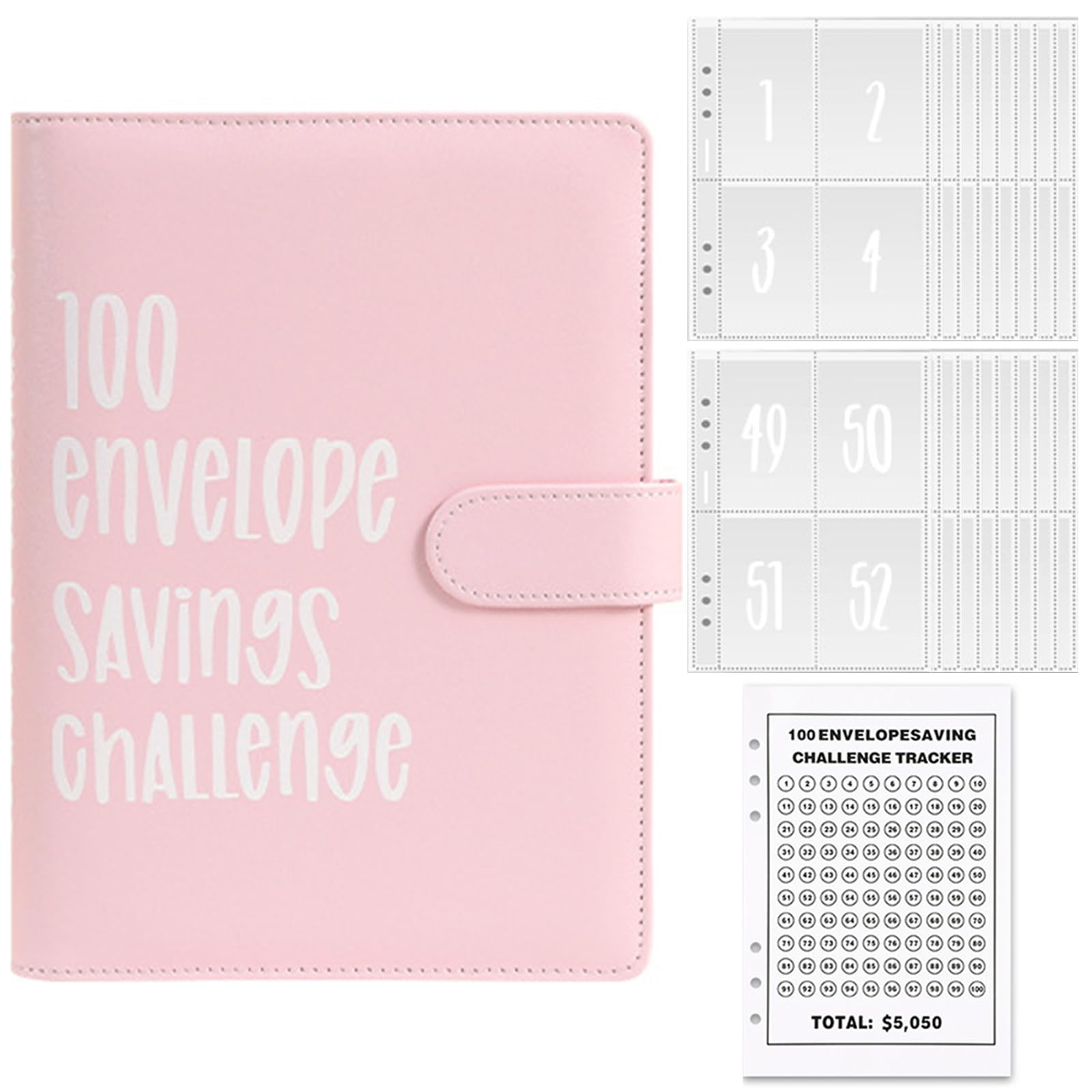 Toguma Easy Money Challenge, Envelopes Budget Planner(Pink) - Savings to 5,050