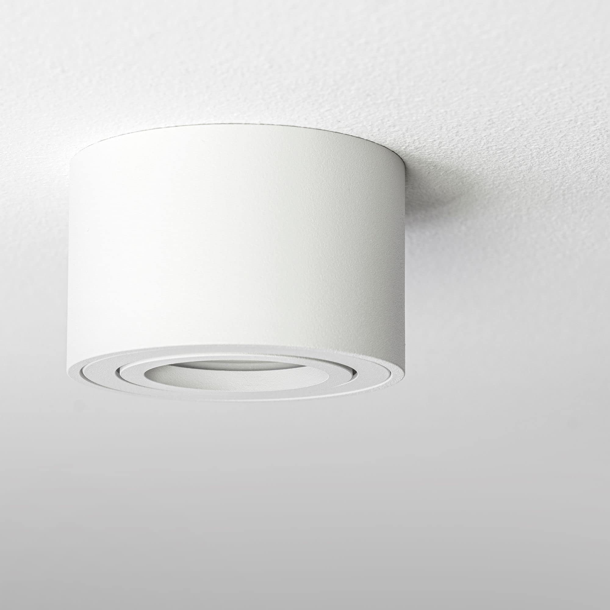 4 sztuki linovum SMOL Downlight ekstra płaskie wychylne w kolorze matowym białym i okrągłym - lampa natynkowa Ø 80 mm do modułów LED